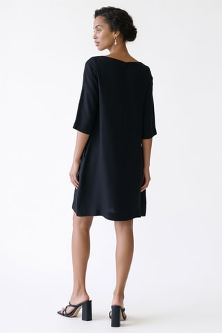 Robe droite en lin - Noir
