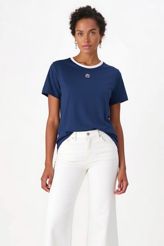 T-shirt en coton biologique - Bleu marine