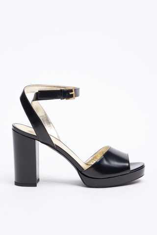 Sandales à talons en cuir - Noir