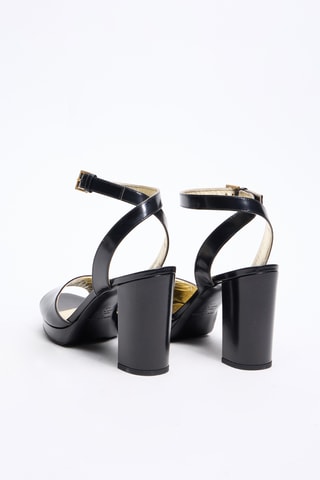 Sandales à talons en cuir - Noir