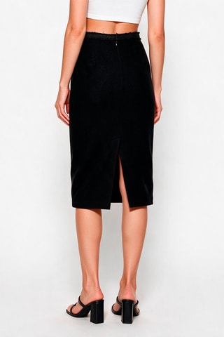 Jupe droite taille haute - Noir