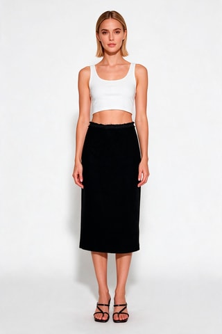 Jupe droite taille haute - Noir