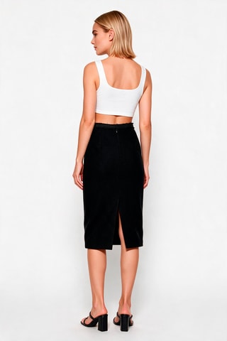 Jupe droite taille haute - Noir