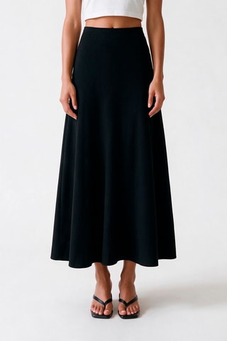 Jupe midi taile haute - Noir