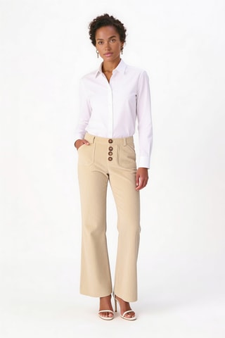 Pantalon en velours - Ecru