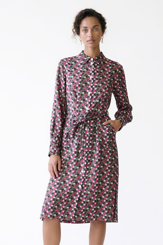Robe chemise - Rose et noir