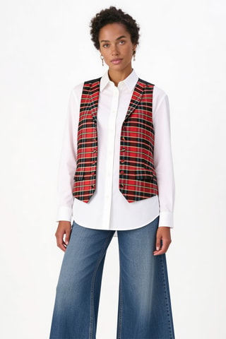 Gilet de costume en soie - Rouge