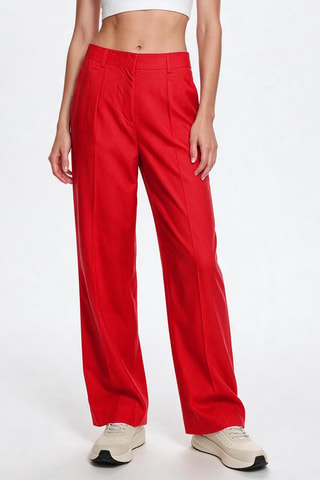 Pantalon droit - Rouge