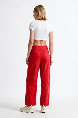 Pantalon droit - Rouge