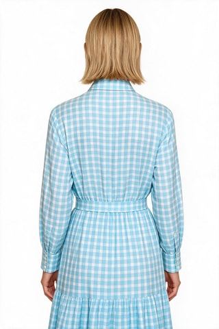 Robe chemise en lin - Turquoise