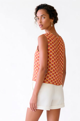 Top en soie - Rouge