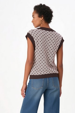 Pull sans manches en laine et cachemire - Marron