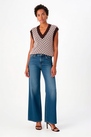 Pull sans manches en laine et cachemire - Marron