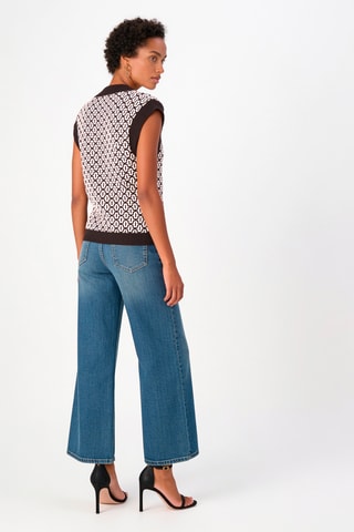 Pull sans manches en laine et cachemire - Marron