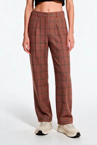 Pantalon en laine taille haute - Rose
