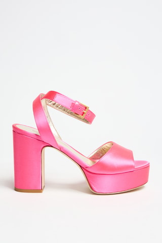 Sandales à talons en cuir - Fuchsia