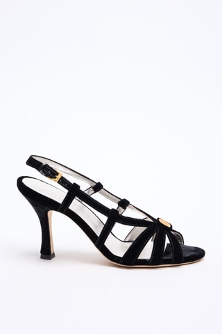 Sandales à talons en nubuck - Noir