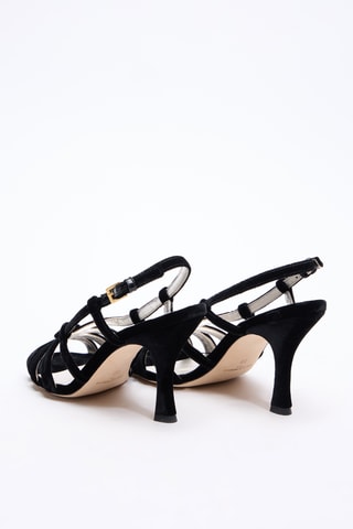 Sandales à talons en nubuck - Noir