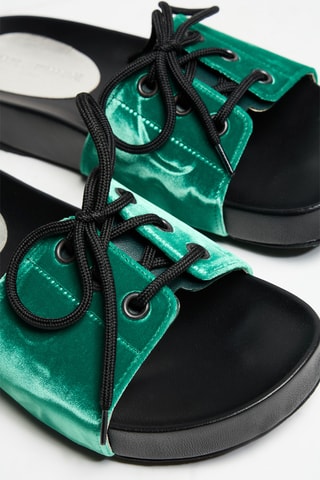 Mules en cuir - Vert émeraude