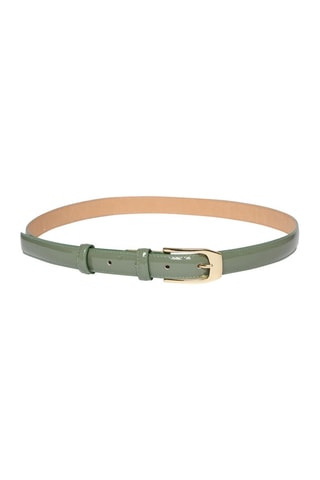 Ceinture en cuir de veau verni Aurelia - Vert olive