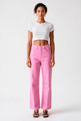 Jean taille haute - Rose