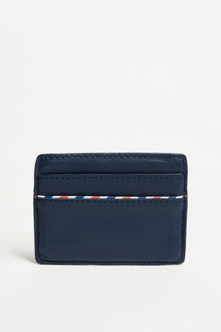 Porte-cartes en cuir de veau Marcia - Bleu marine