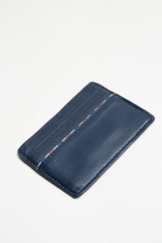 Porte-cartes en cuir de veau Marcia - Bleu marine