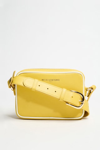 Sac porté épaule en cuir de veau - Jaune