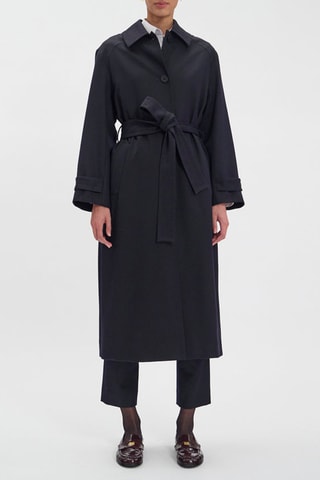 Trench en laine - Bleu foncé