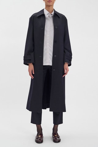 Trench en laine - Bleu foncé