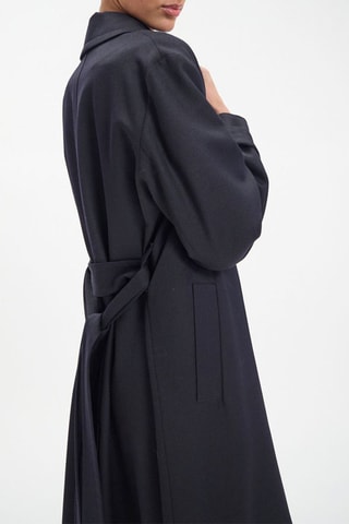 Trench en laine - Bleu foncé