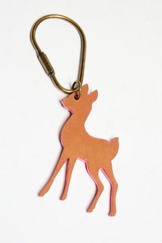 Porte-clés en cuir de veau - Marron