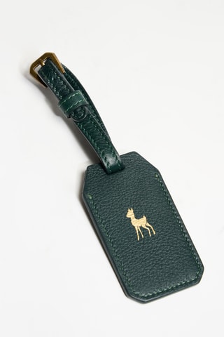 Porte-étiquette en cuir de veau - Vert foncé