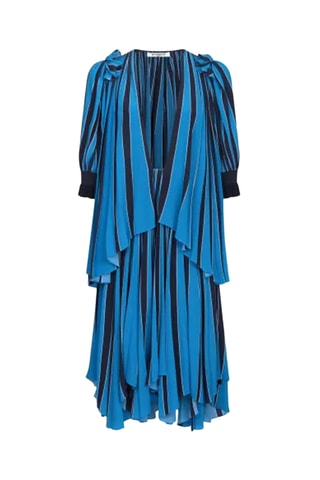Robe plissée en soie - Bleu roi