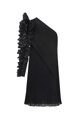 Robe asymétrique en soie - Noir