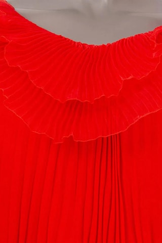 Robe plissée en soie - Rouge