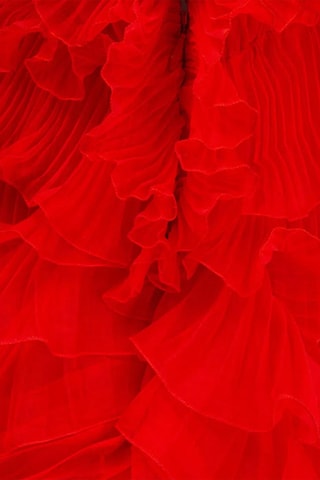 Robe plissée en soie - Rouge