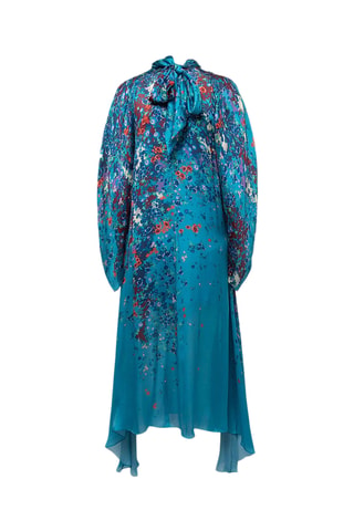 Robe longue en soie - Bleu