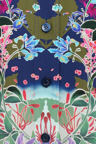 Robe chemise en soie - Bleu nuit