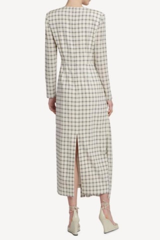Robe droite en soie - Ecru et noir