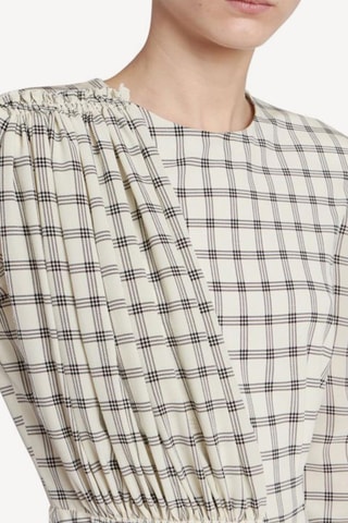 Robe droite en soie - Ecru et noir