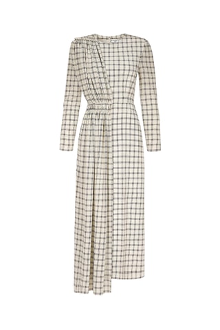 Robe droite en soie - Ecru et noir