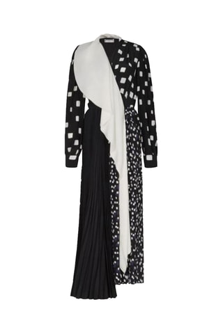 Robe longue en soie - Noir et blanc