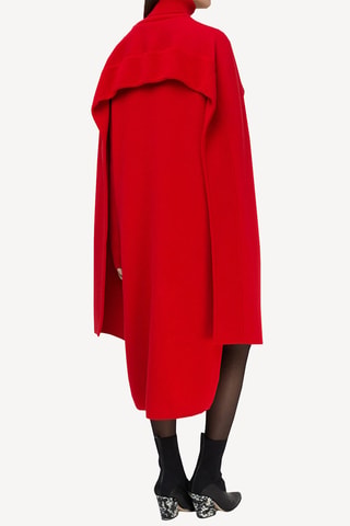 Robe cape en laine - Rouge
