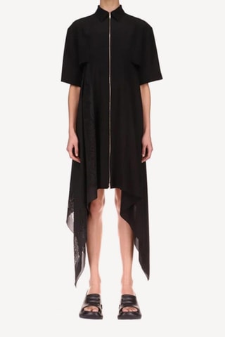 Robe droite en soie - Noir