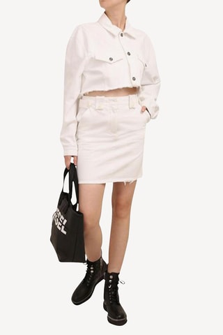 Minijupe taille haute - Blanc