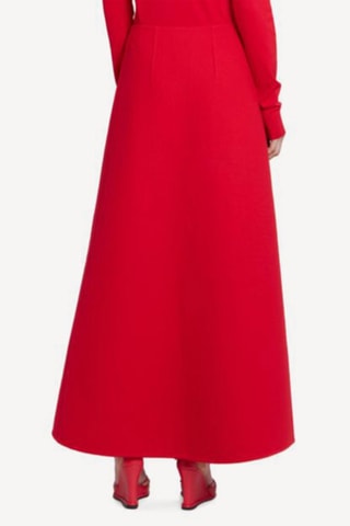 Jupe longue en laine - Rouge