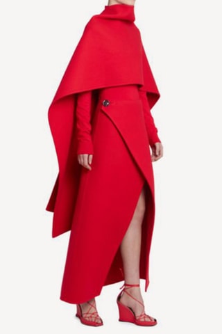 Jupe longue en laine - Rouge