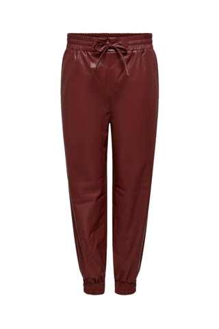 Pantalon slim en cuir d’agneau - Bordeaux