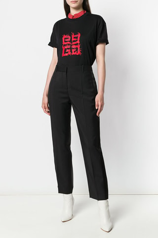 Pantalon slim en mohair et laine - Noir